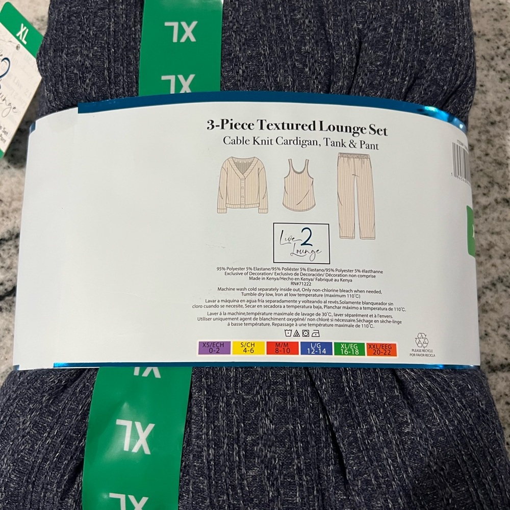 Women's Textured Jogger Set - Navy 3 piece